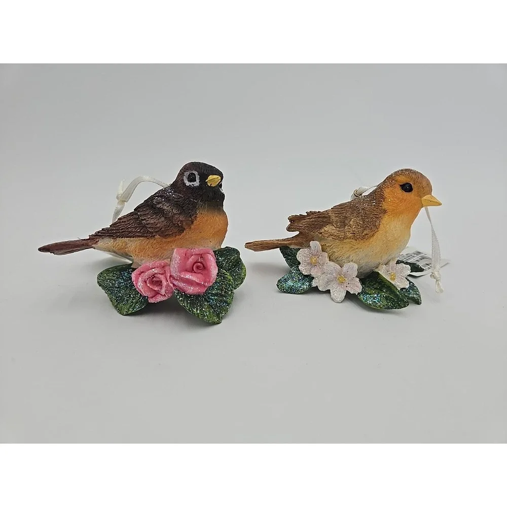 Kurt Adler Santas World Holiday Vtg 2 Bird Ornaments
